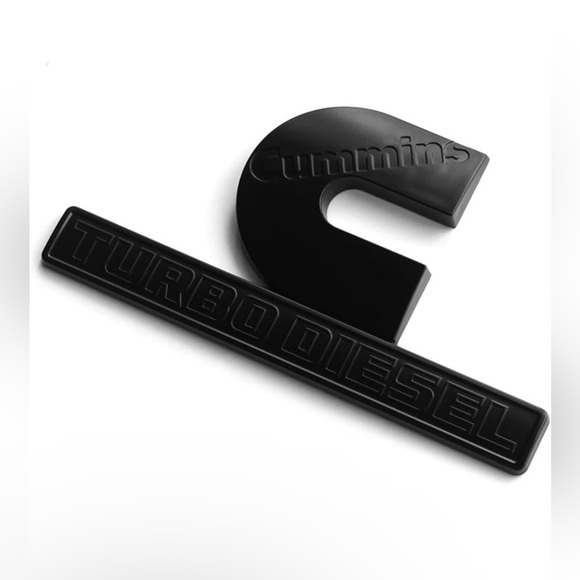 2Pcs Cummins Turbo Diesel Emblems 3D Decal Badges Replacement - Picture 3 of 6